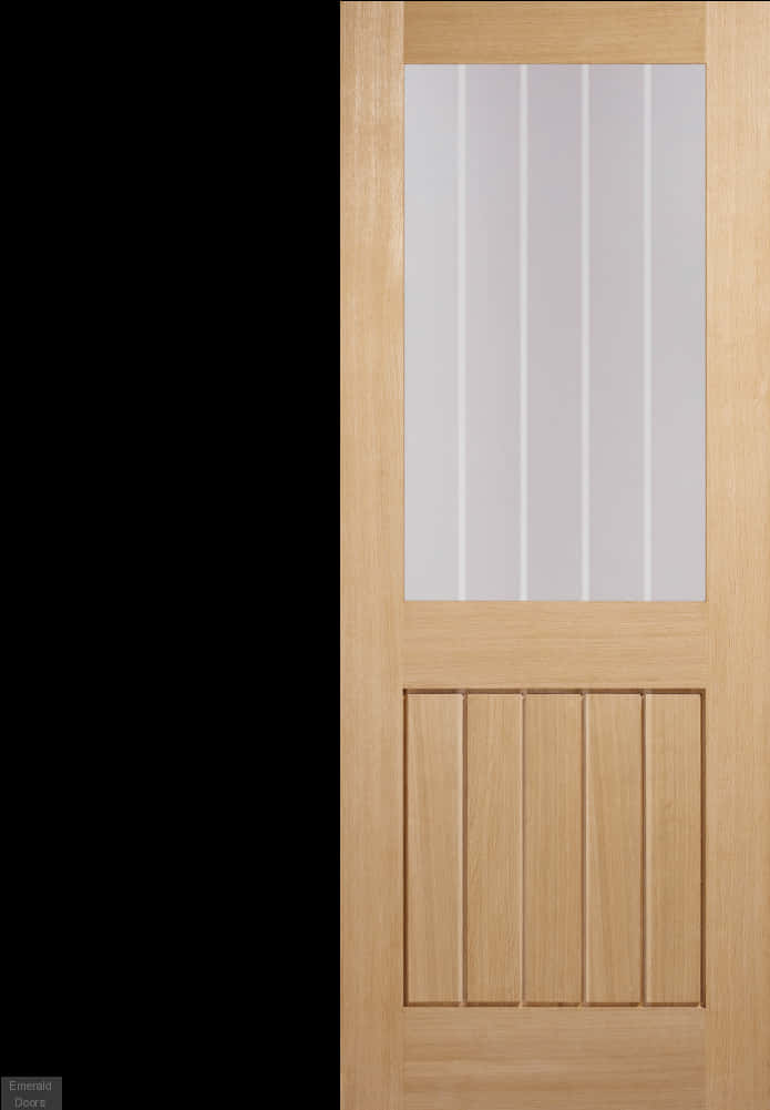 Modern Wooden Doorwith Glass Panel