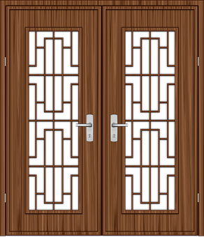 Modern Wooden Double Doors Design