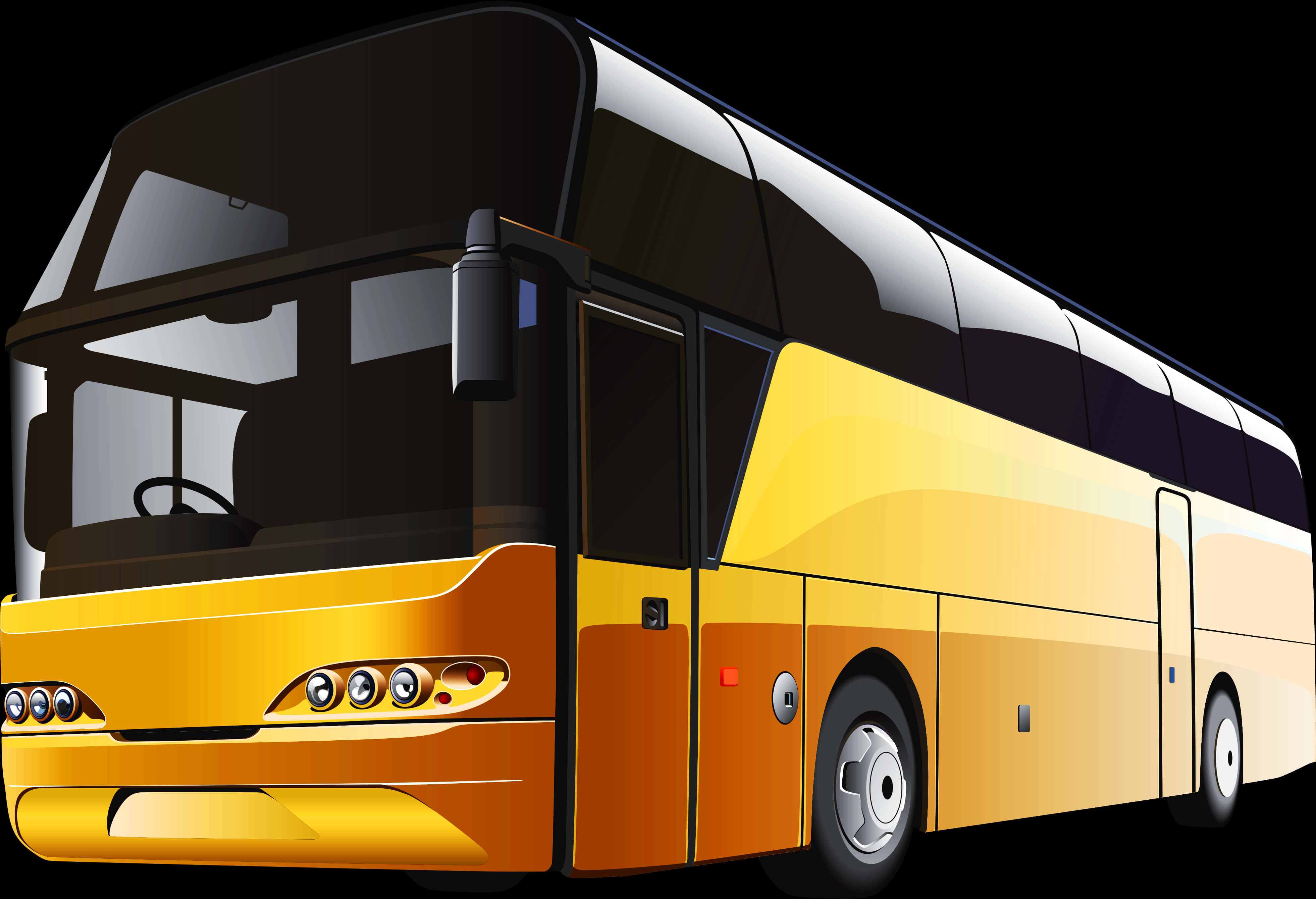 Modern Yellow Coach Bus