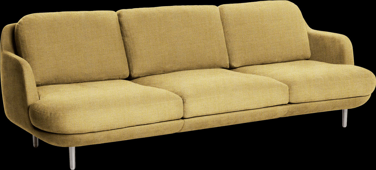 Modern Yellow Fabric Couch
