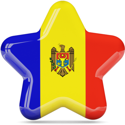 Moldova Flag Star Shape