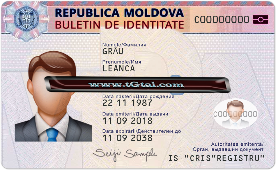 Moldova I D Card Sample