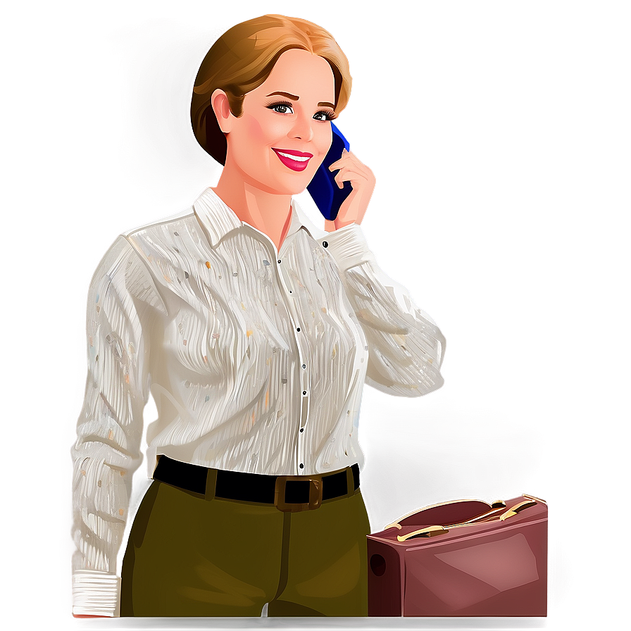 Mom On Phone Cartoon Png Aiy49