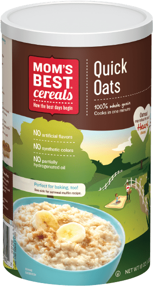 Moms Best Quick Oats Cereal Container