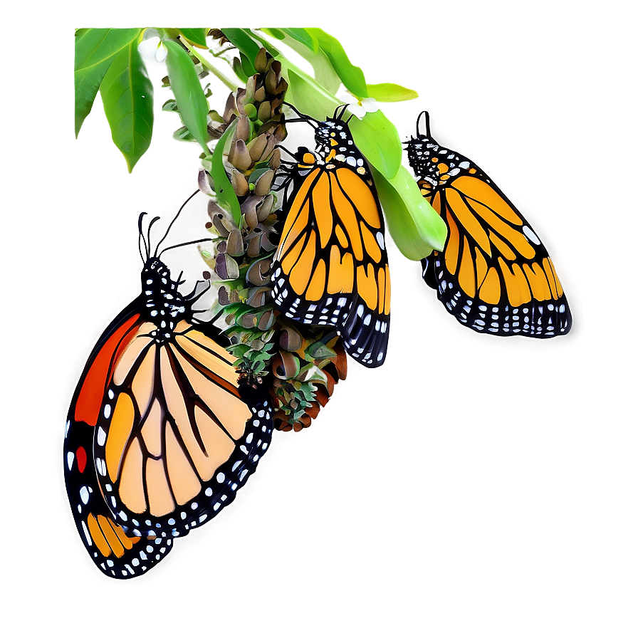 Monarch Butterflies Cluster Png Hrn