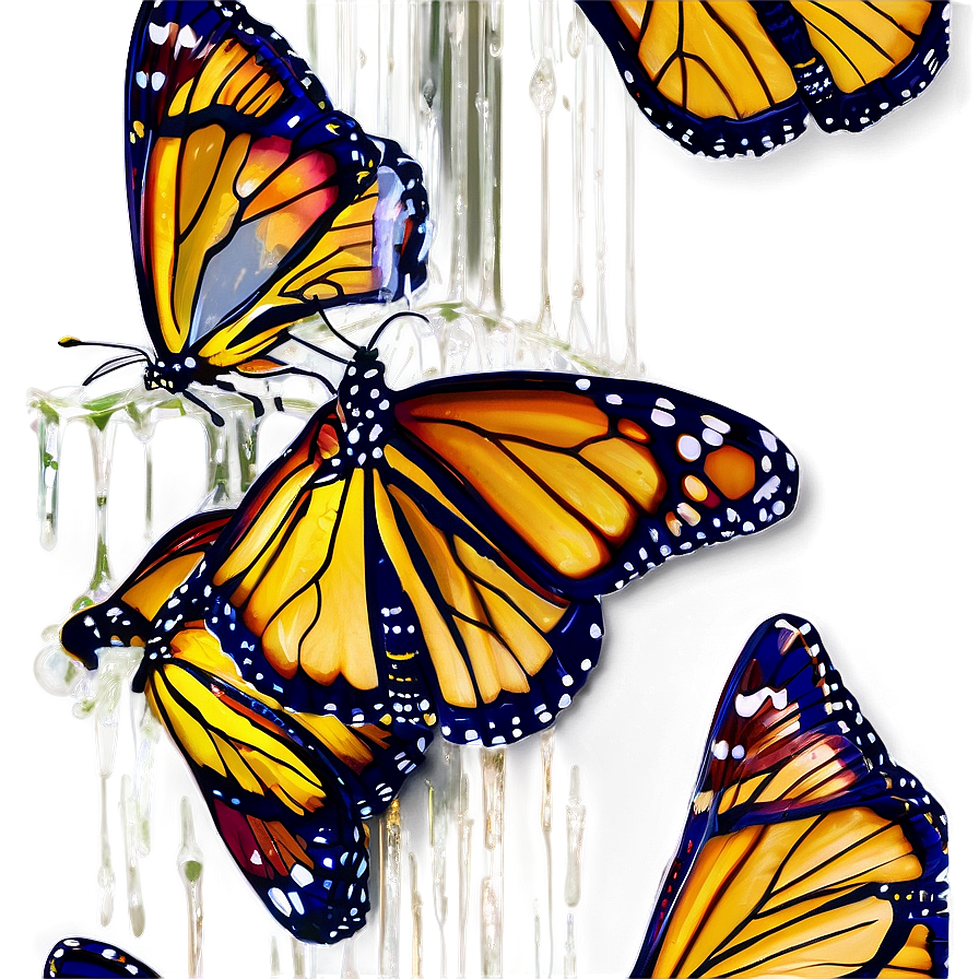 Monarch Butterflies With Dew Png 06252024