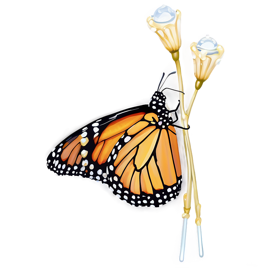 Monarch Butterfly With Dewdrops Png 13