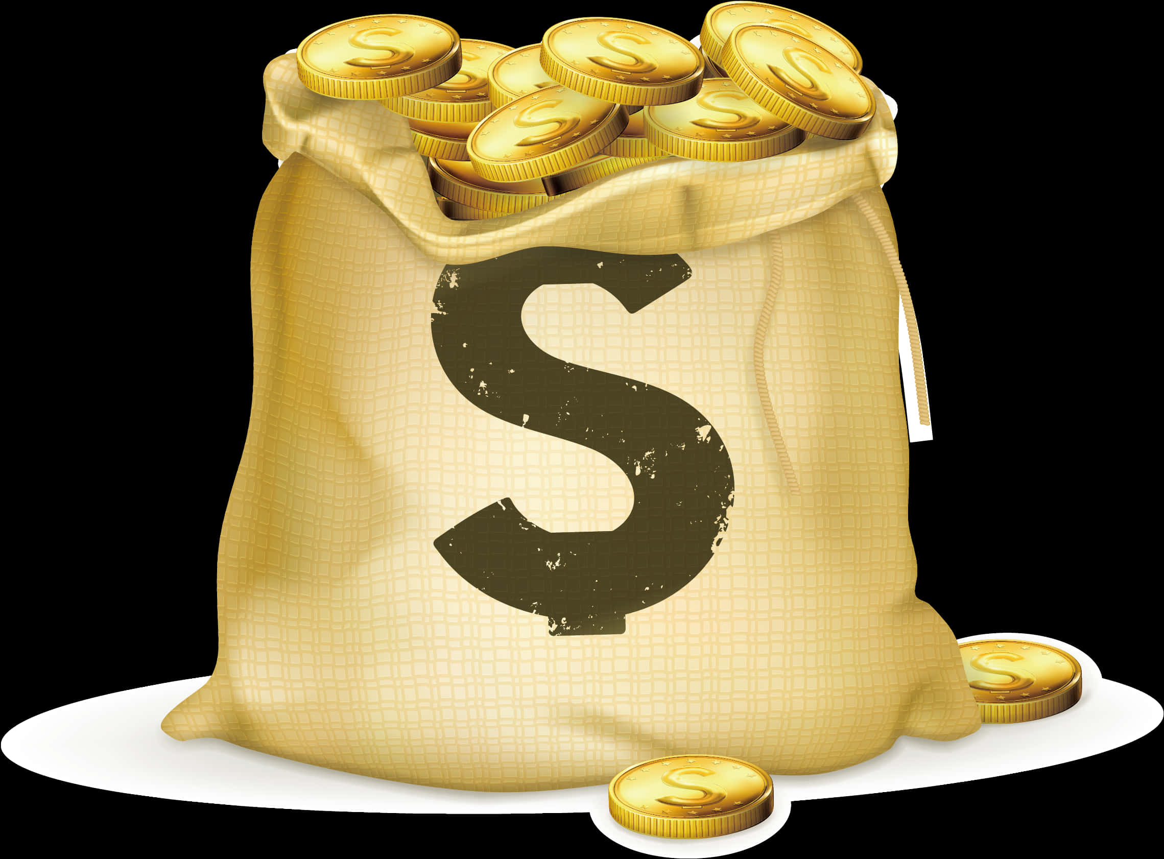 Money Bag Fullof Gold Coins