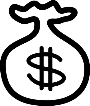 Money Bag Icon Blackand White