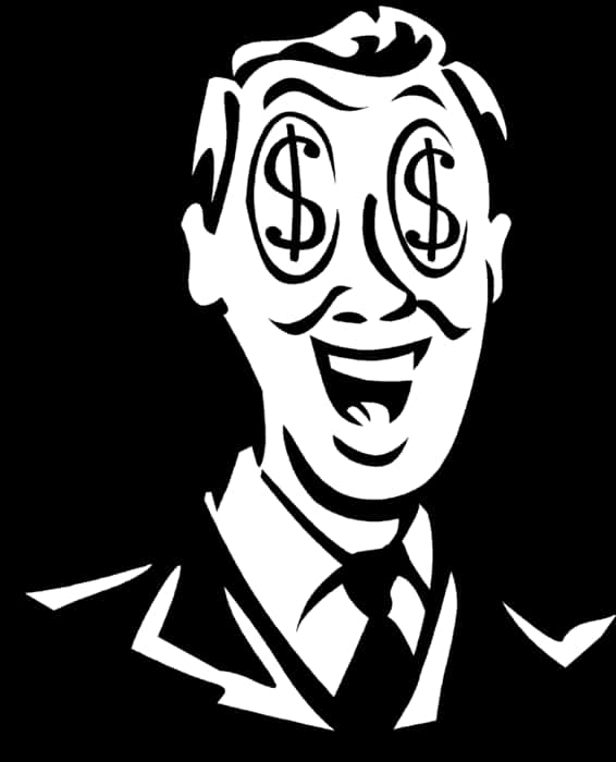 Money Eyed Face Vector Illustration