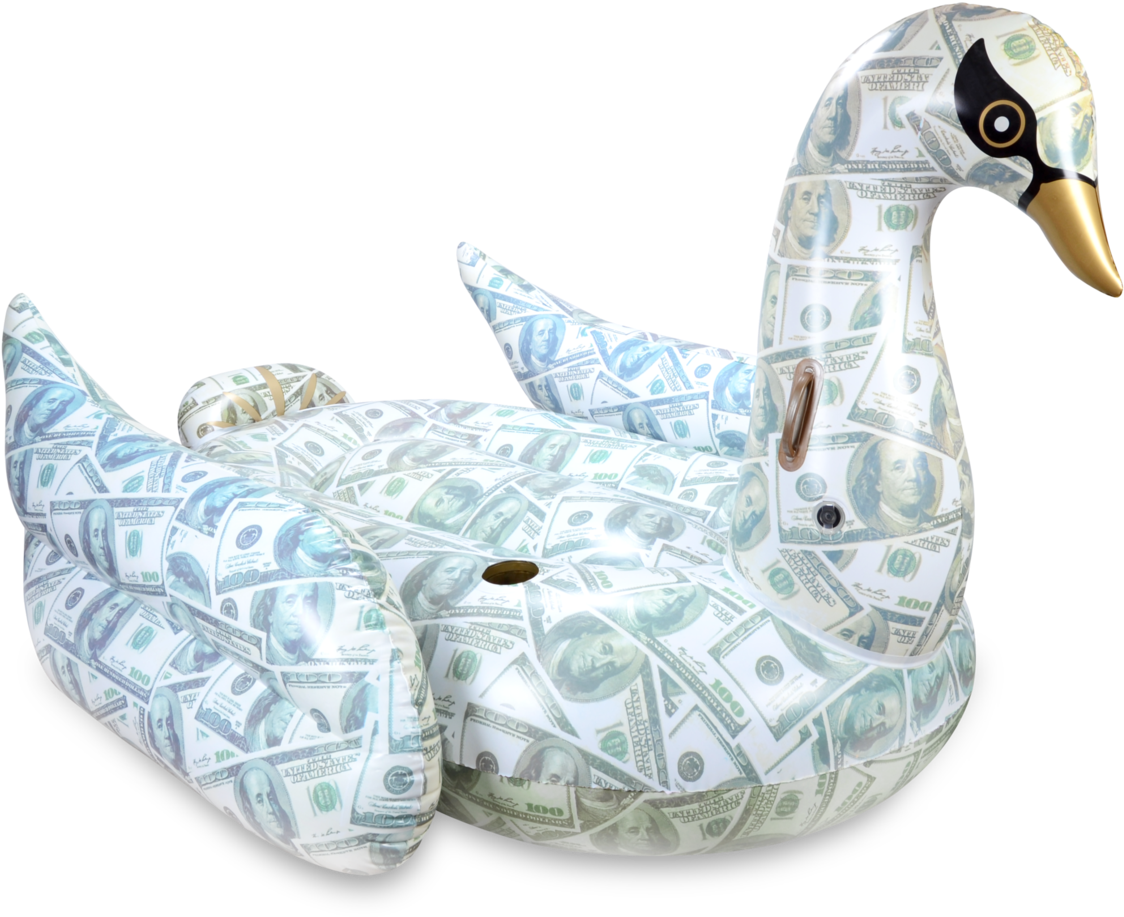 Money Printed Swan Pool Float