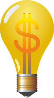 Money Themed Lightbulb Illustration