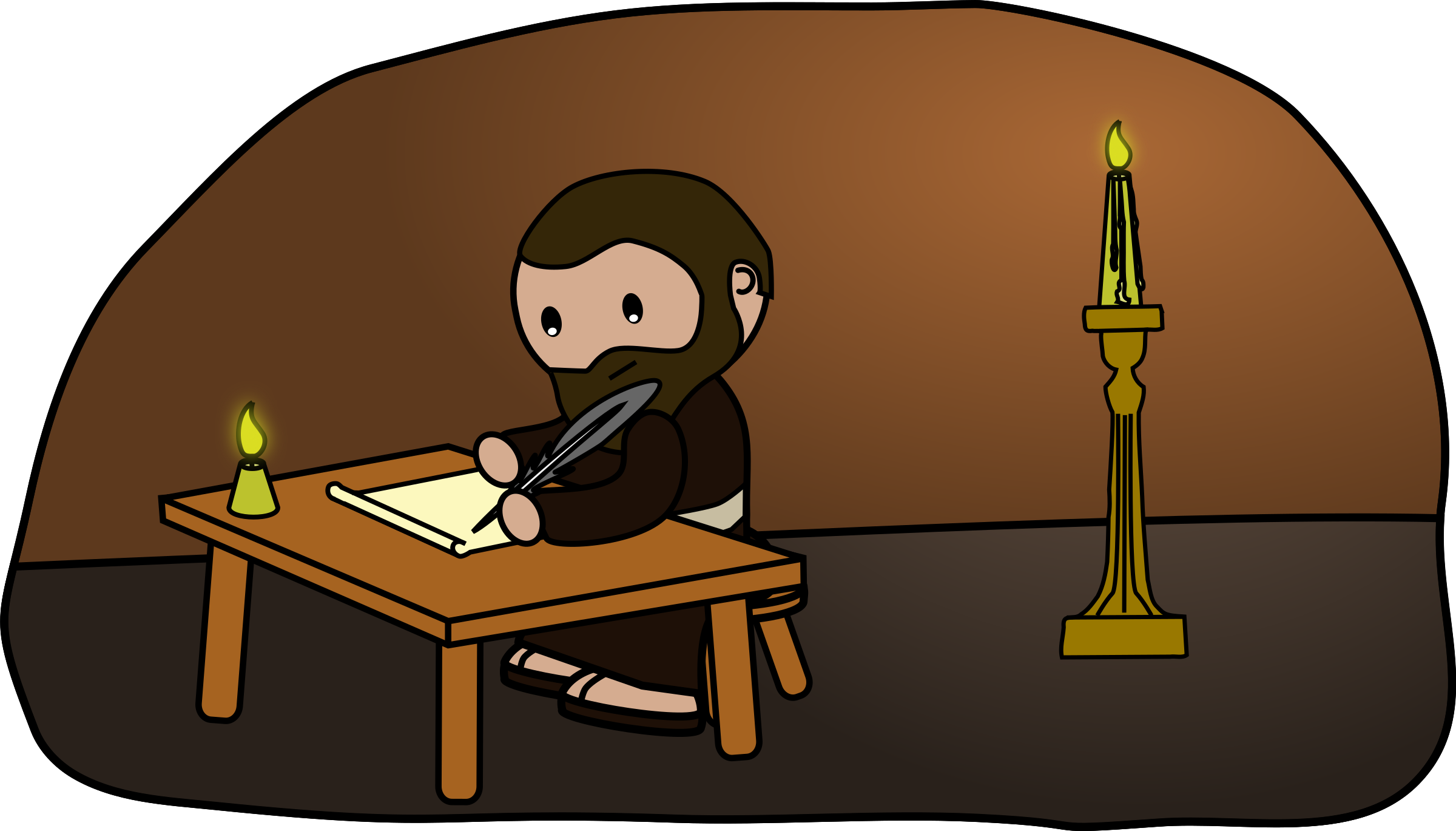 Monk Writingby Candlelight