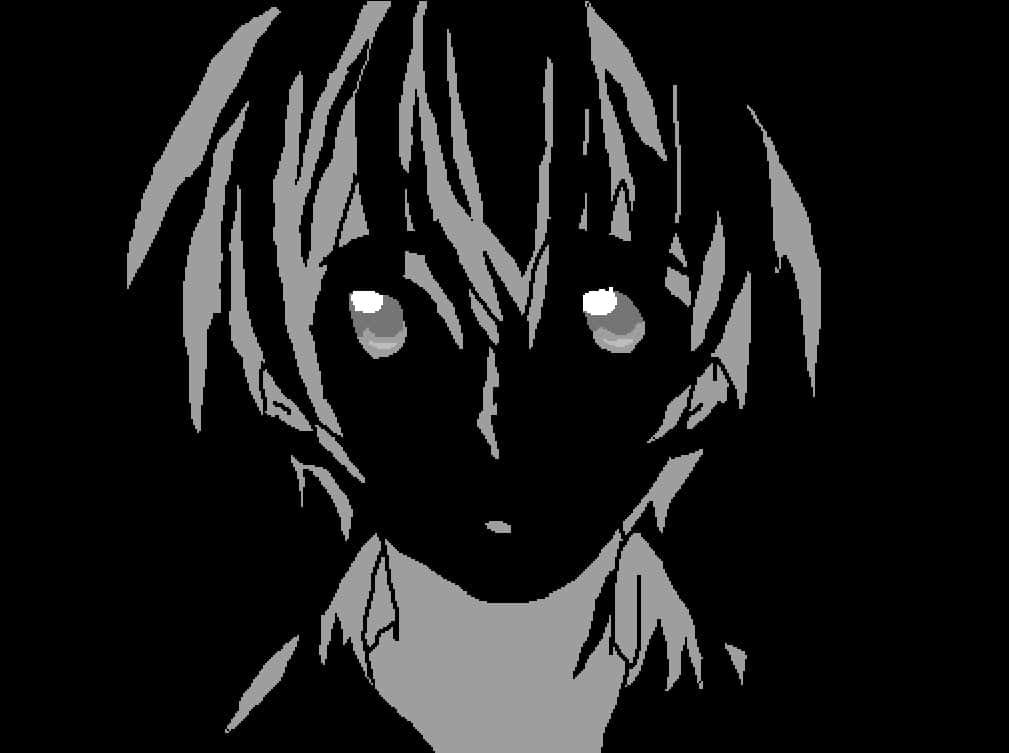 Monochrome Anime Boy Portrait