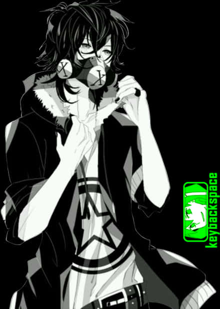 Monochrome_ Anime_ Boy_with_ Mask