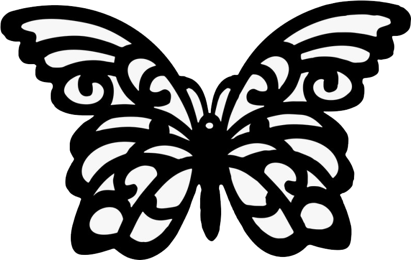 Monochrome Butterfly Vector Art