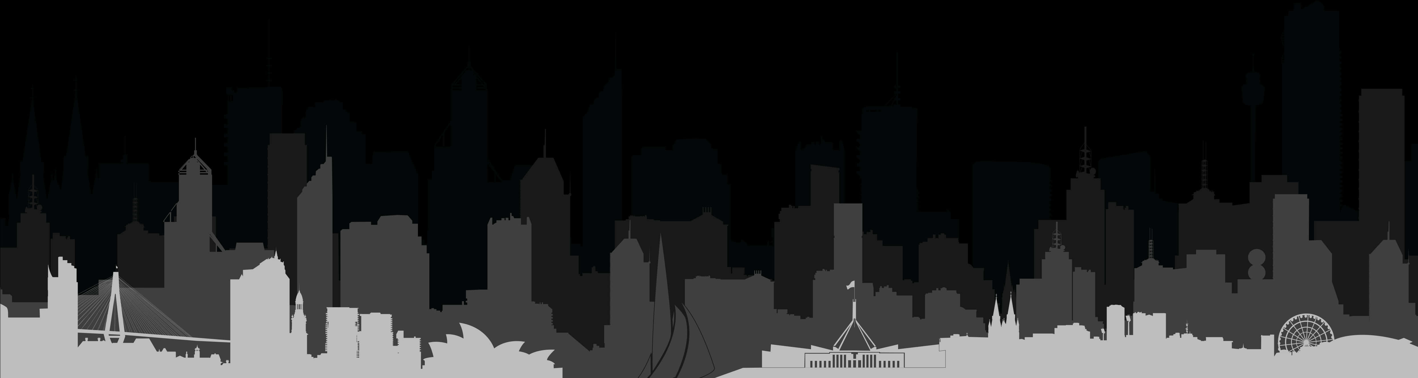 Monochrome City Silhouette Banner