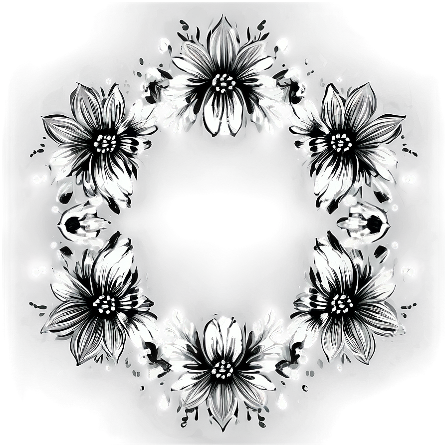 Monochrome Floral Pattern Png Isp76