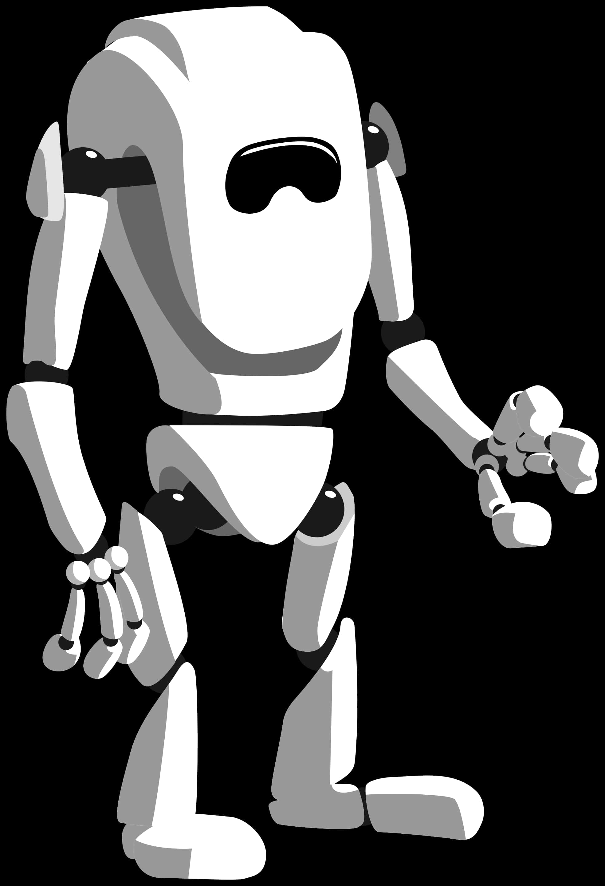 Monochrome Robot Illustration