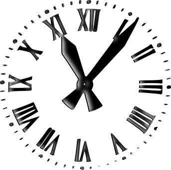 Monochrome Roman Numerals Clock