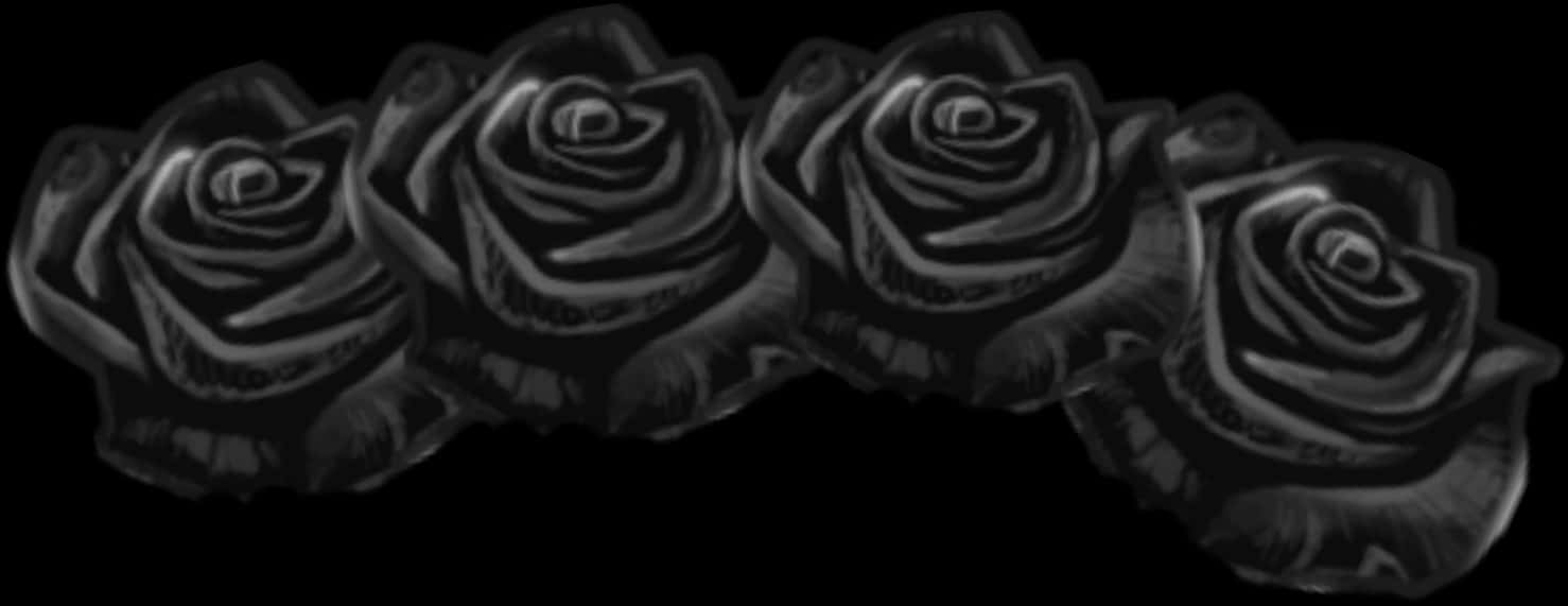 Monochrome Rose Crown Artwork