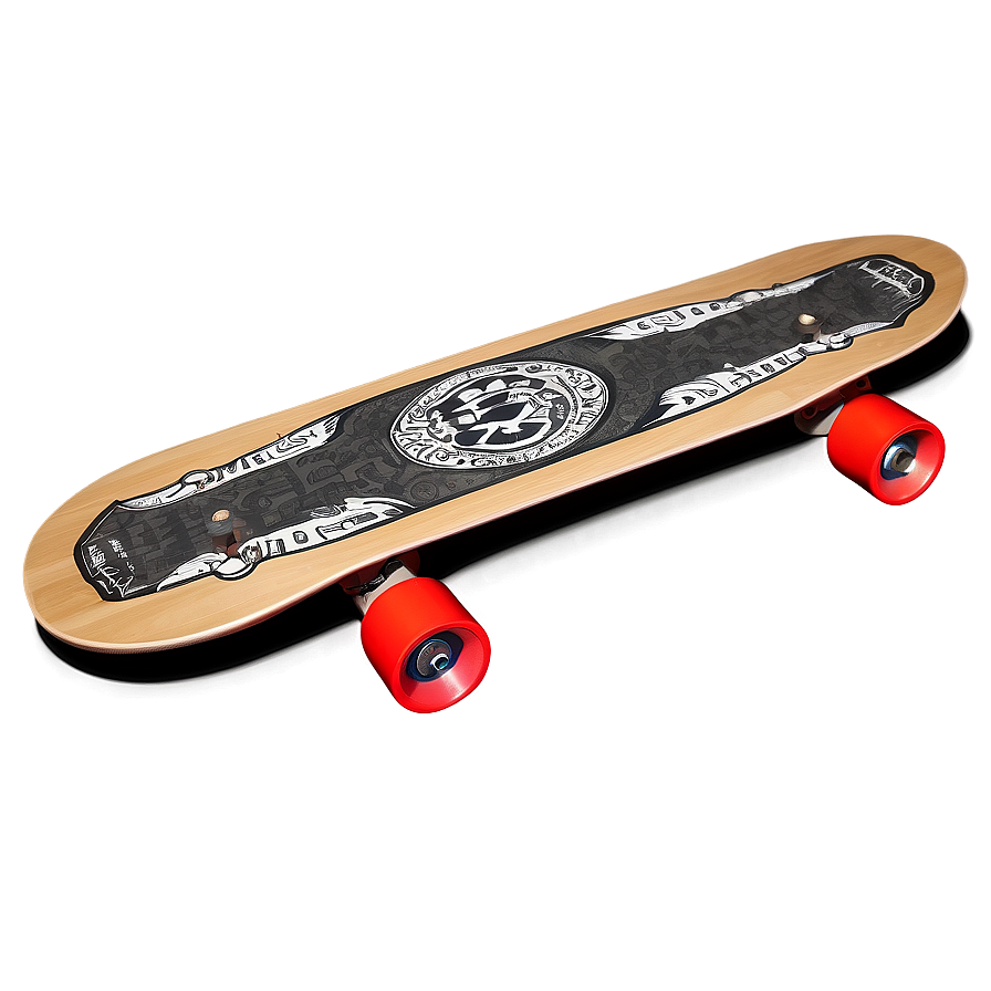 Monochrome Skateboard Deck Graphic Png Upg66