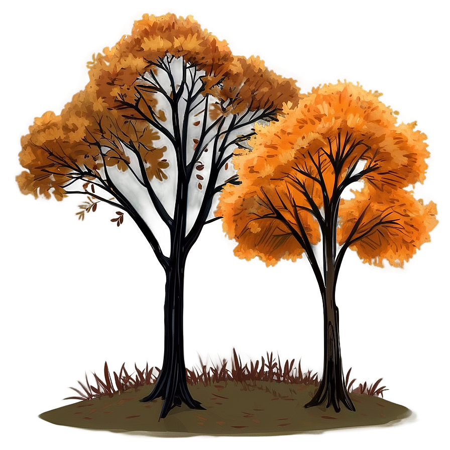 Moody Fall Trees Landscape Png Hud50