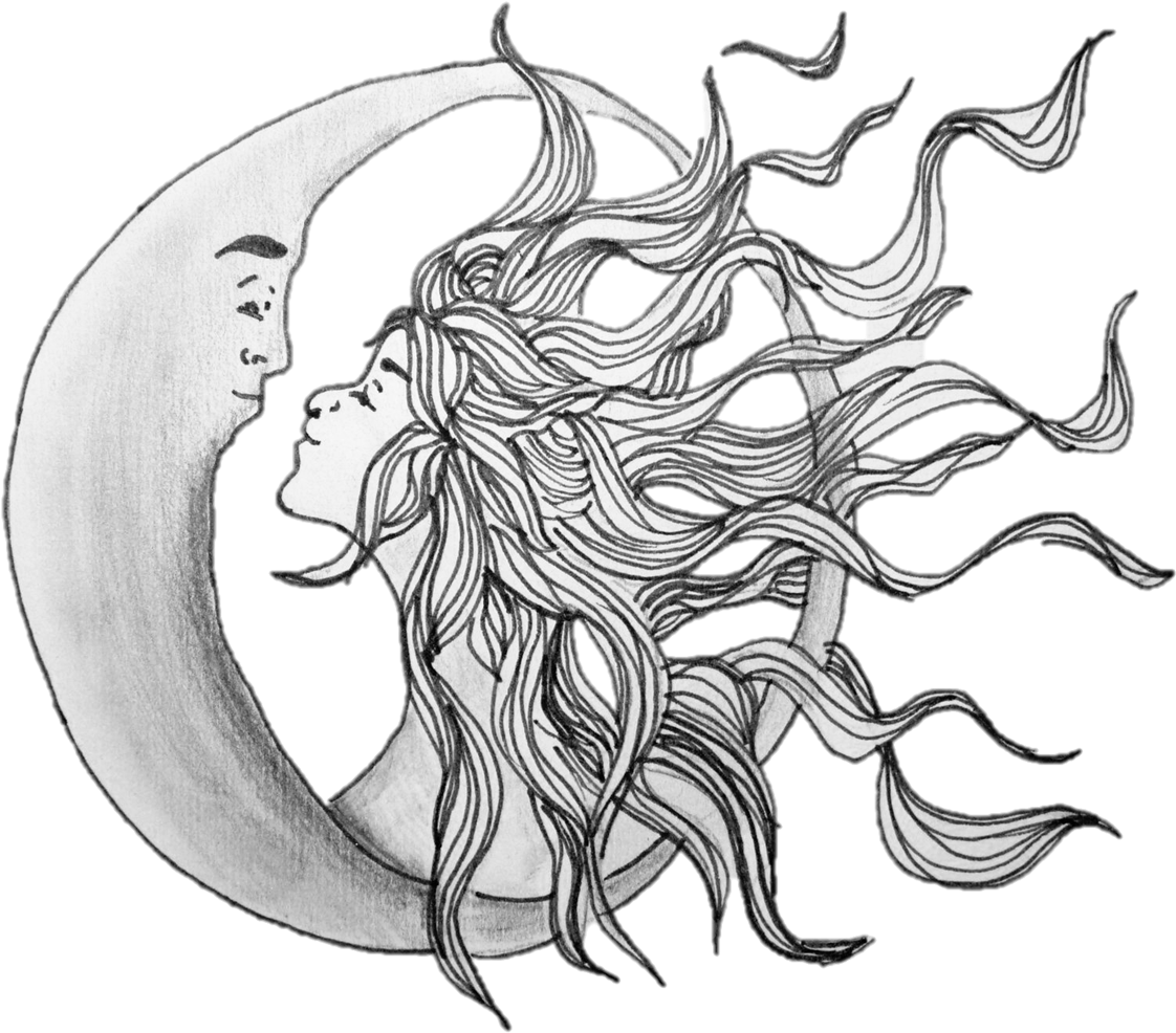 Moon_and_ Woman_ Artistic_ Sketch