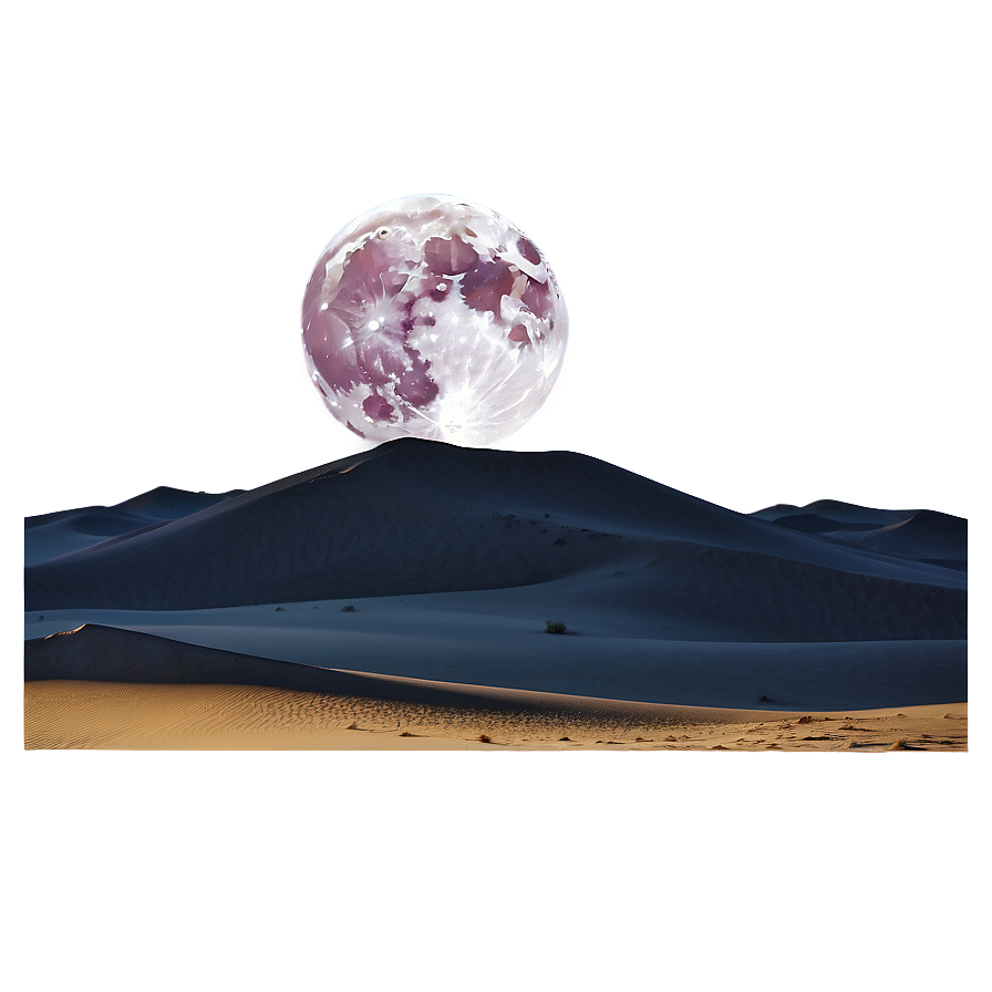 Moon Over Desert Dunes Png Chh63