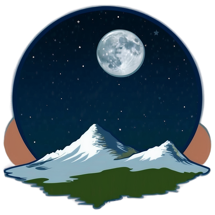 Moon Over Mountains Transparent Png Whi26