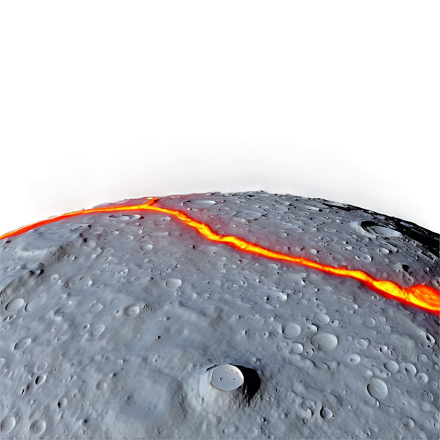 Moon Surface With Lava Rivers Png 29