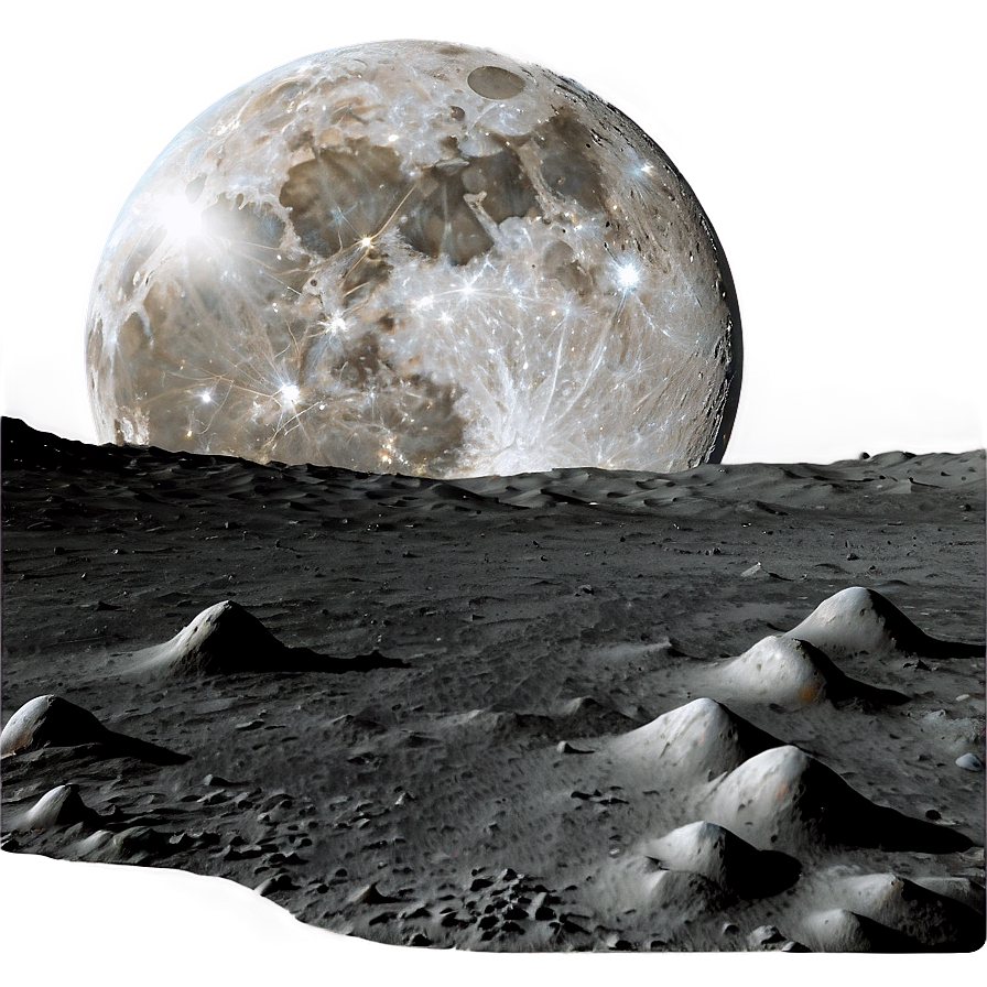 Moon Surface With Space Colony Png 44