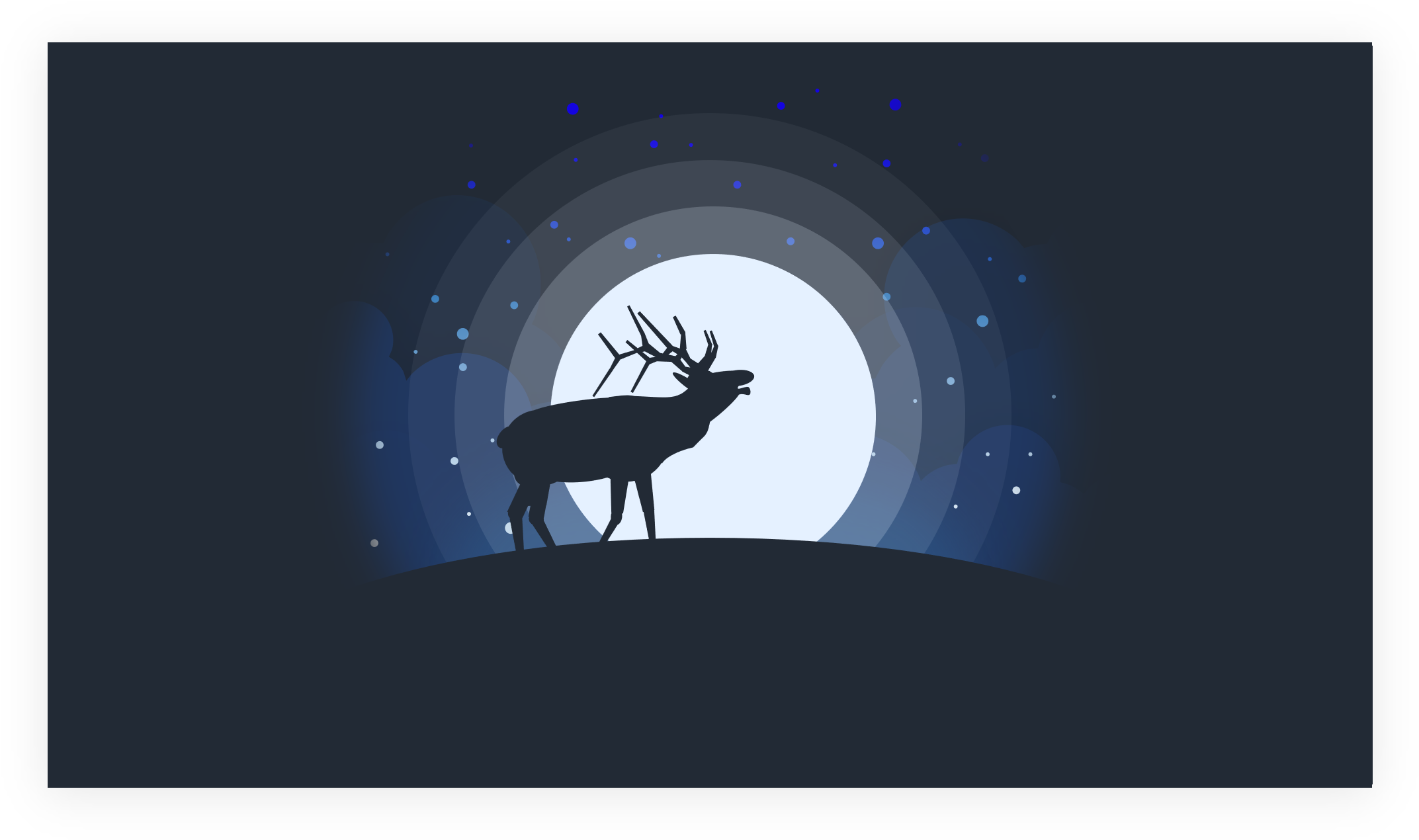Moonlit Elk Silhouette