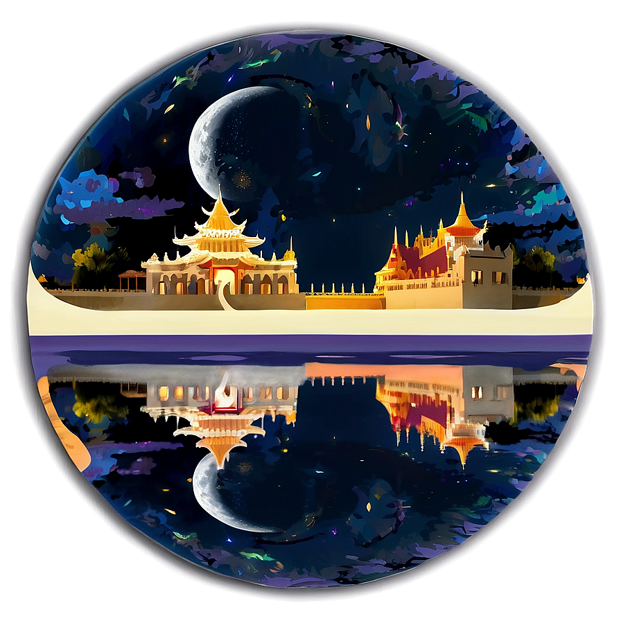 Moonlit Palace Reflection Png Hjs