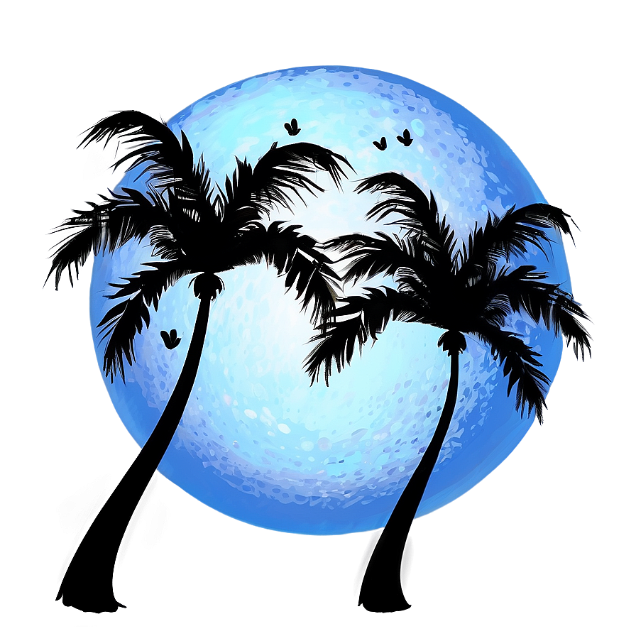 Moonlit Palm Tree Png Ibp