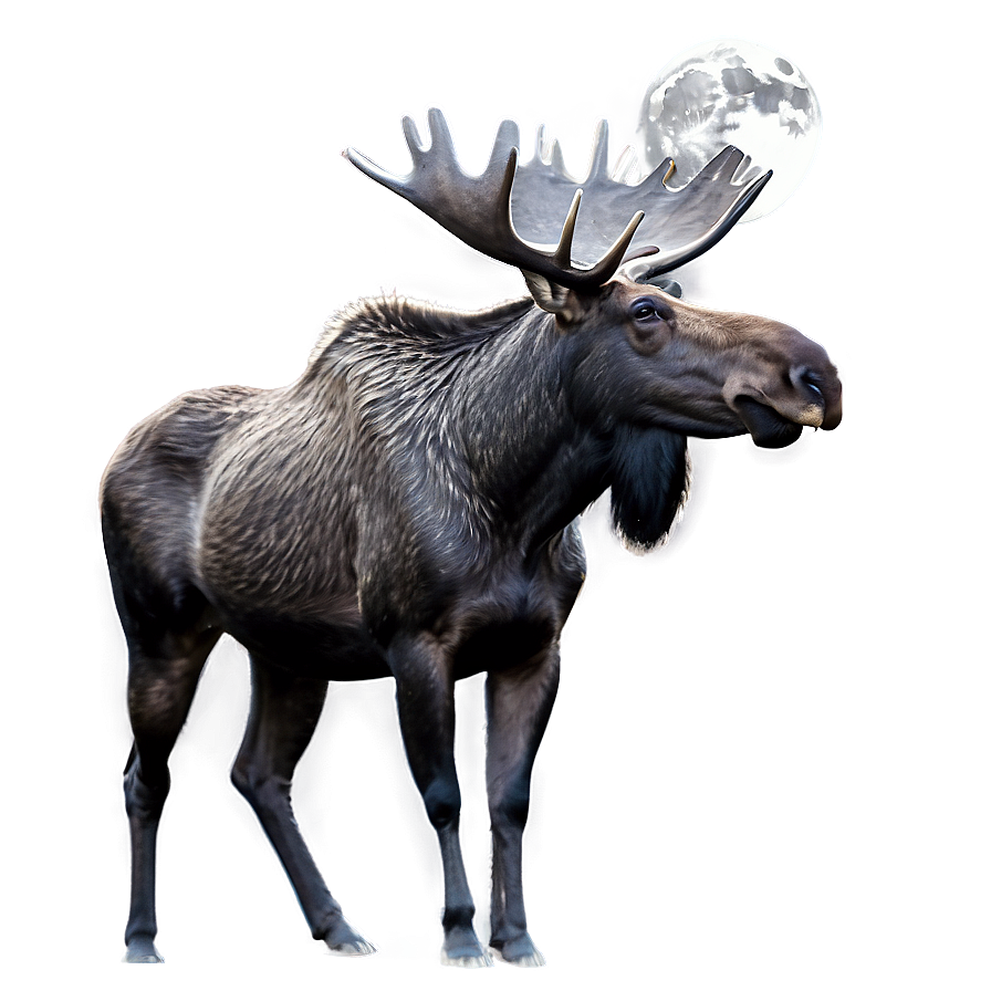 Moose In The Moonlight Png Vfo