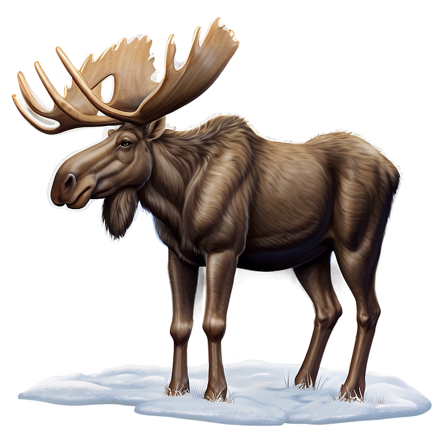 Moose In Winter Wonderland Png 05242024