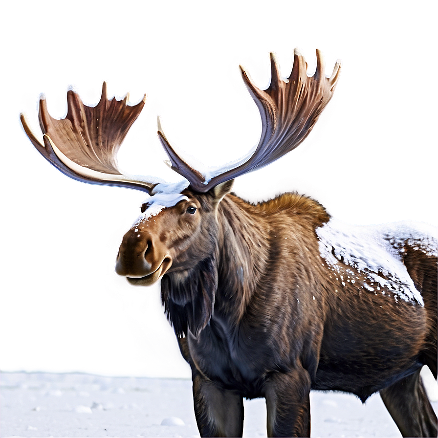 Moose With Snow-covered Antlers Png Hmp