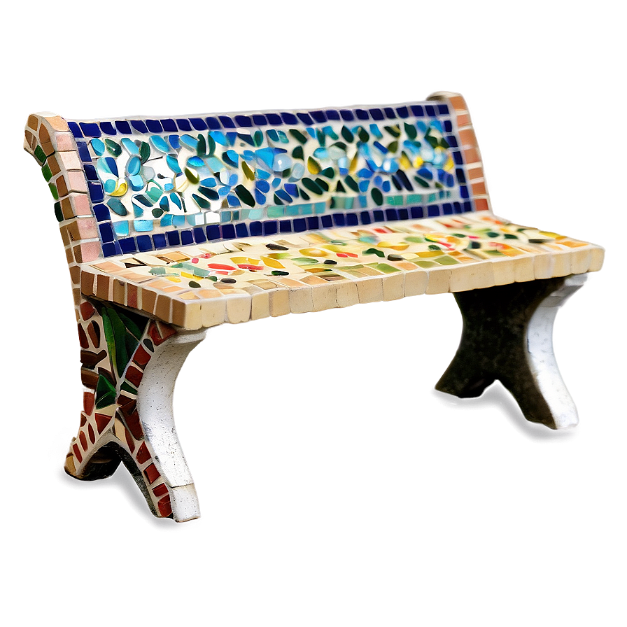 Mosaic Garden Bench Png 06252024