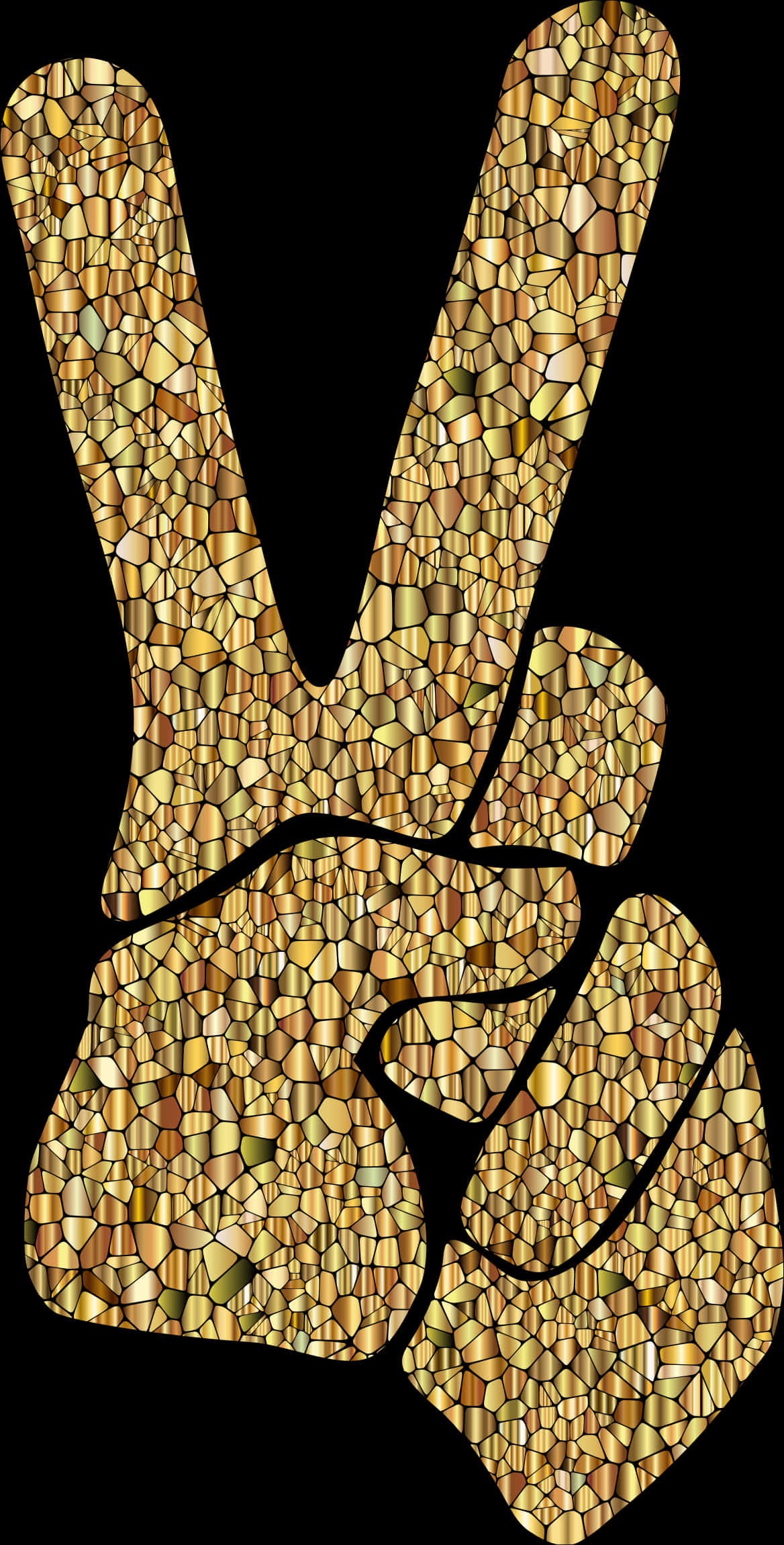 Mosaic Pattern Peace Sign