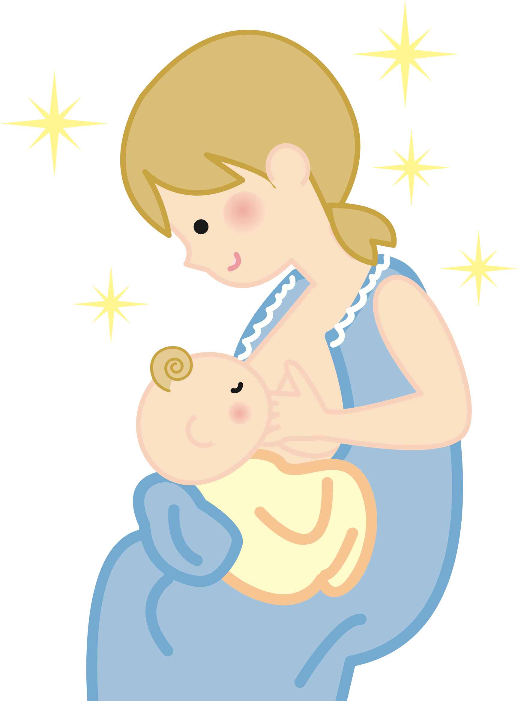 Mother Child Starlight Embrace