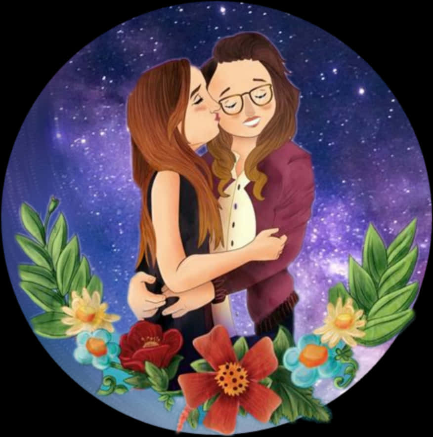 Mother Daughter Love Cosmic Background