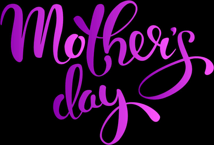 Mothers Day Cursive Texton Black Background