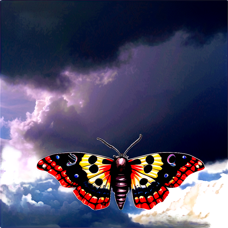 Mothra In Stormy Skies Png Pbg98