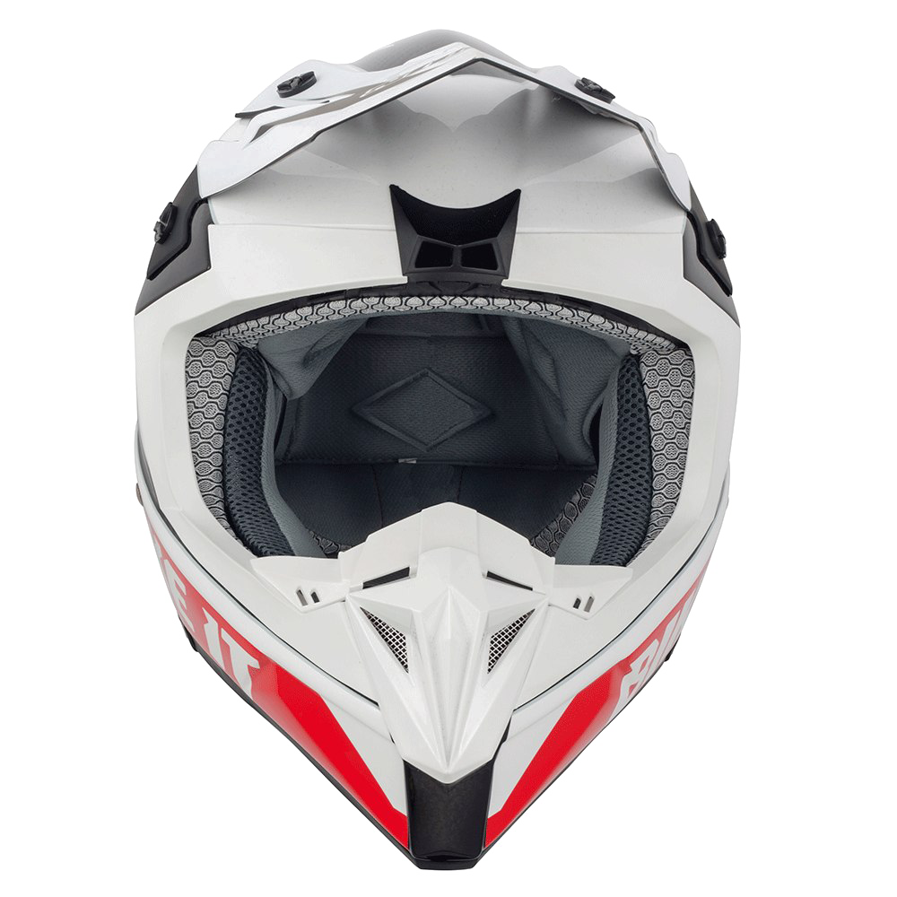 Motocross Helmet Red White Design