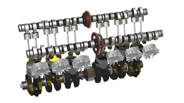 Motorcycle Engine Camshaftand Pistons