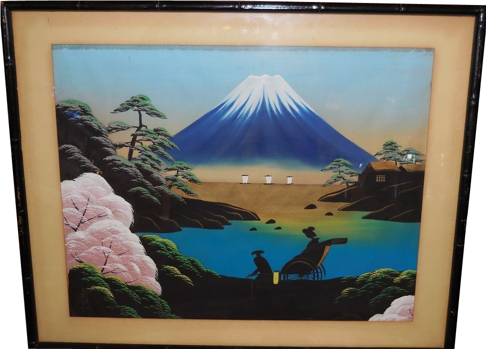 Mount Fuji Painting Traditional Japanese Scene