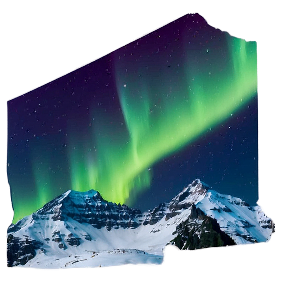 Mountain And Aurora Borealis Png Chc