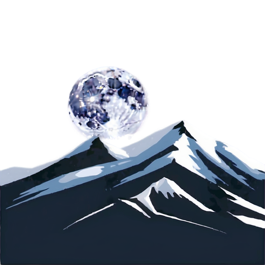 Mountain And Moonlight Png Pac87