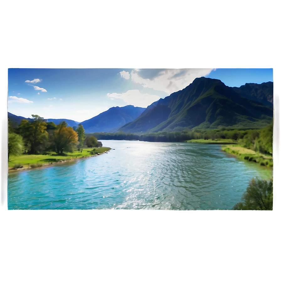 Mountain And River Scene Png 85